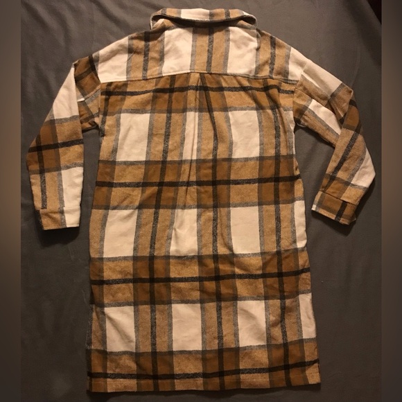 NWT Long Length Cotton Flannel Shacket - Picture 5 of 16